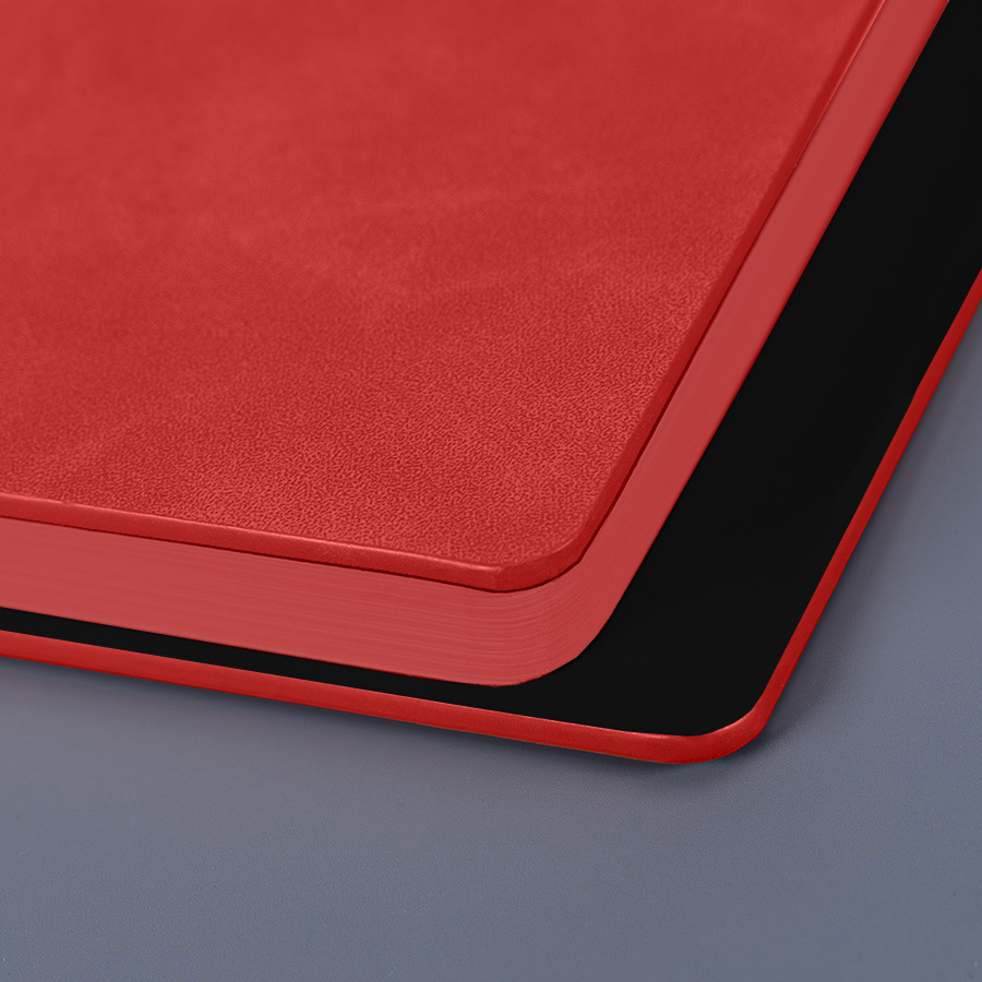 Ежедневник недатированный Solas, формат А5, с магнитом, красный, кремовый блок  в линейку (Изображение 4)