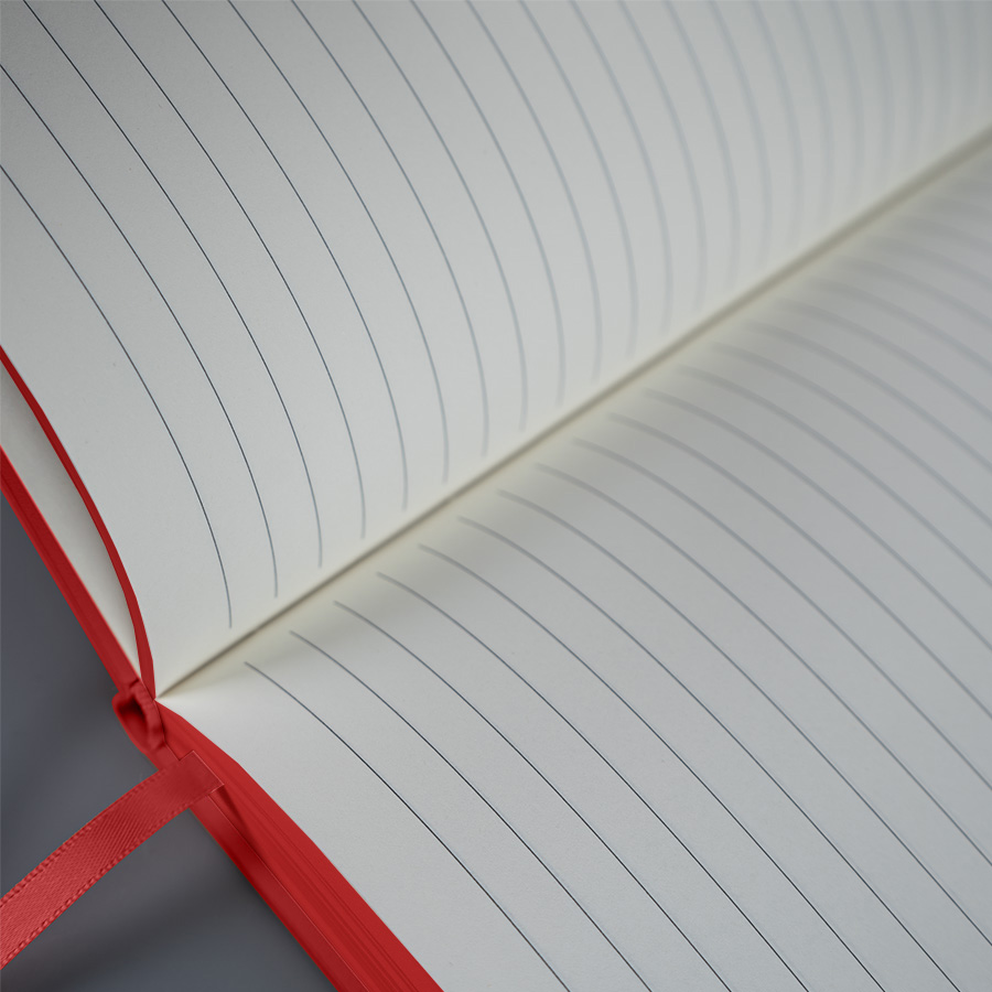 Ежедневник недатированный Solas, формат А5, с магнитом, красный, кремовый блок  в линейку (Изображение 5)