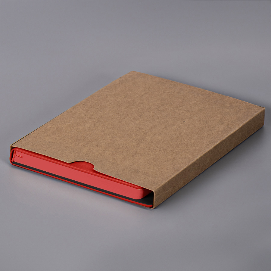 Ежедневник недатированный Solas, формат А5, с магнитом, красный, кремовый блок  в линейку (Изображение 6)