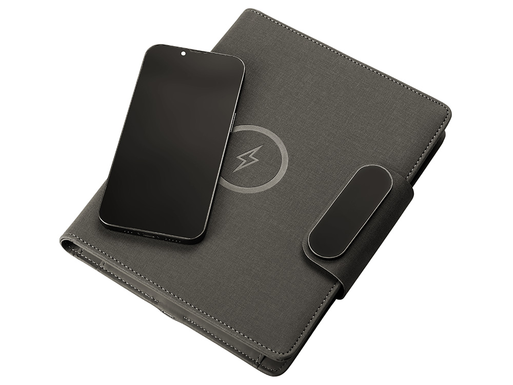 Подарочный набор металлическая ручка и блокнот А5 Twilight  со светящимся логотипом и пауэрбэнком (Изображение 5)