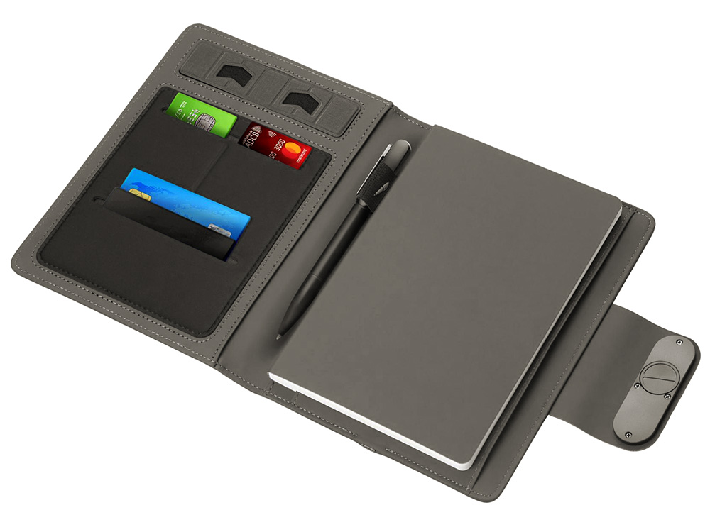 Подарочный набор металлическая ручка и блокнот А5 Twilight  со светящимся логотипом и пауэрбэнком (Изображение 8)