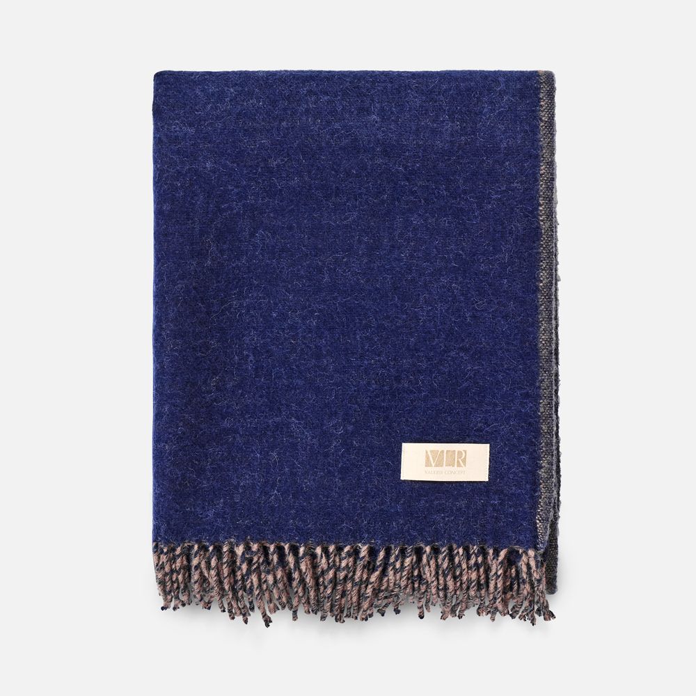 Плед Devika, синий с бежевым (Изображение 1)