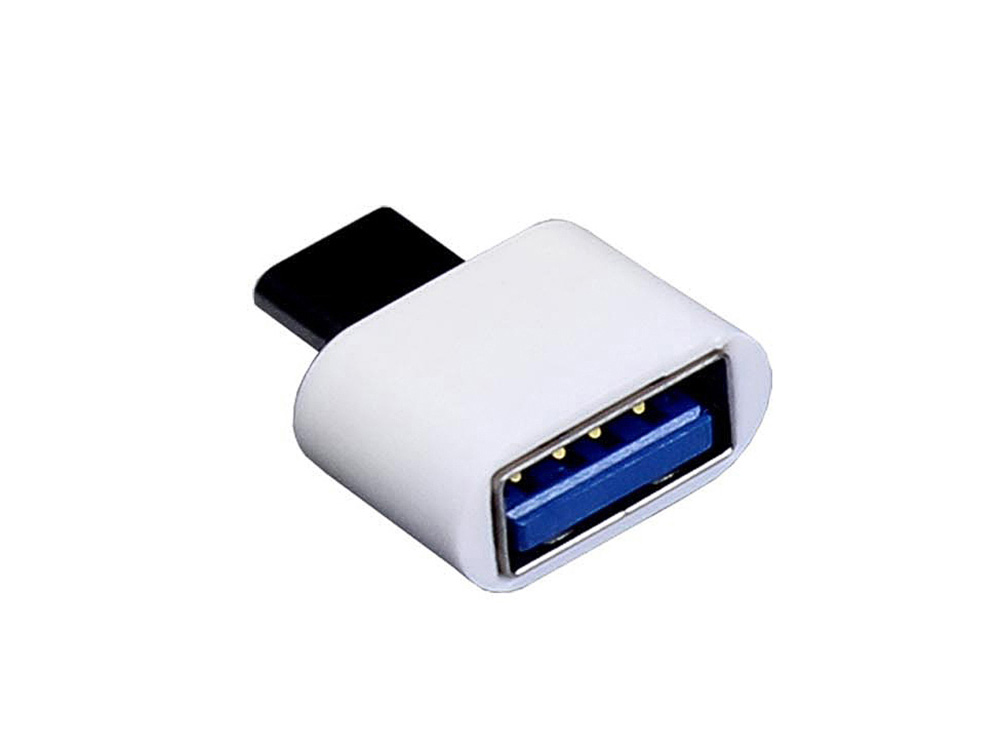 Универсальный адаптер USB Type-C папа Type-A мама, белый (Изображение 3)