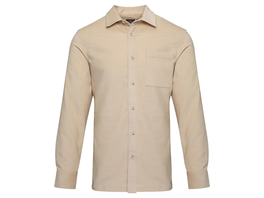 Рубашка вельветовая Alum, унисекс (бежевый) S (Изображение 2)