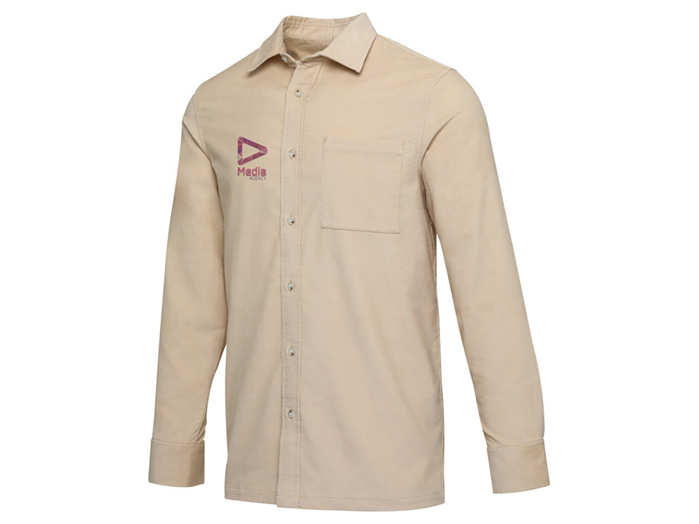 Рубашка вельветовая Alum, унисекс (бежевый) S (Изображение 4)