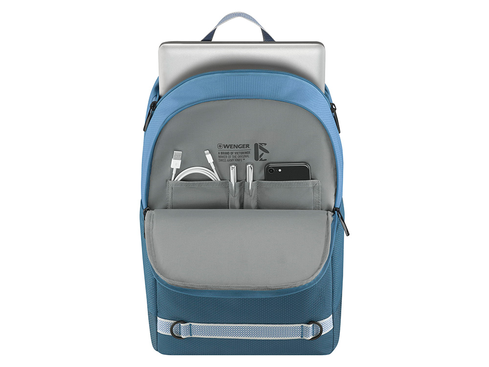 Рюкзак WENGER Tyon 15.6, голубой, переработанный ПЭТ/Полиэстер, 32х18х48 см, 23 л. (Изображение 4)