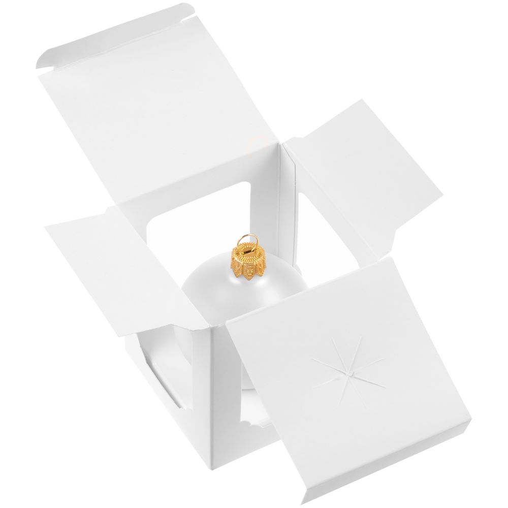 Елочный шар Gala Matt в коробке, 8,5 см, белый (Изображение 5)