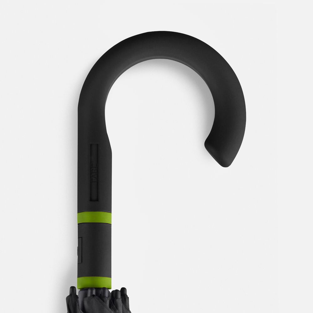 Зонт-трость с цветными спицами Color Style, зеленое яблоко, с черной ручкой (Изображение 6)