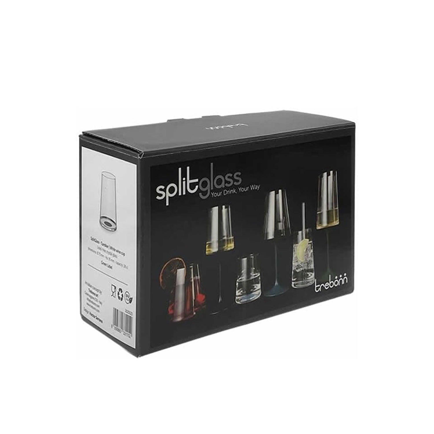 Хрустальный бокал для белого вина на магните Trebonn SplitGlass, 2 шт, 280 мл (Изображение 2)