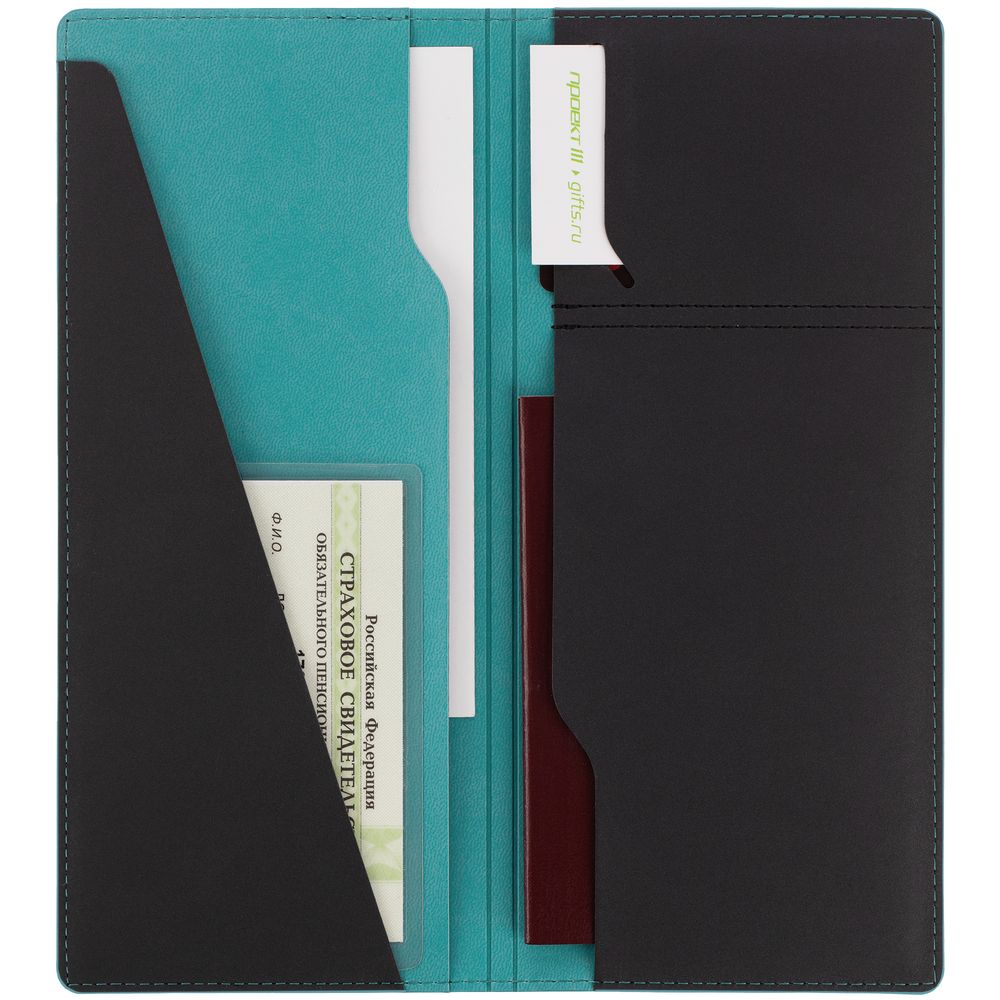 Дорожный органайзер Multimo, черный с бирюзовым (Изображение 3)