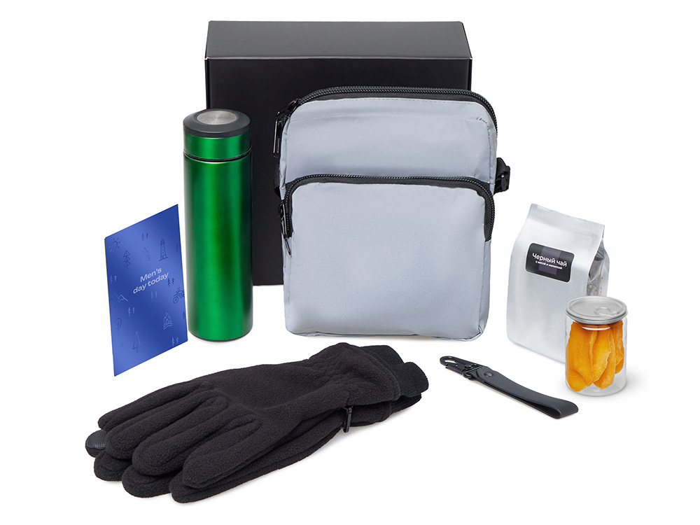 Подарочный набор Re:m. Step  с термосом, перчатками и сумкой (зеленый)  (Изображение 2)