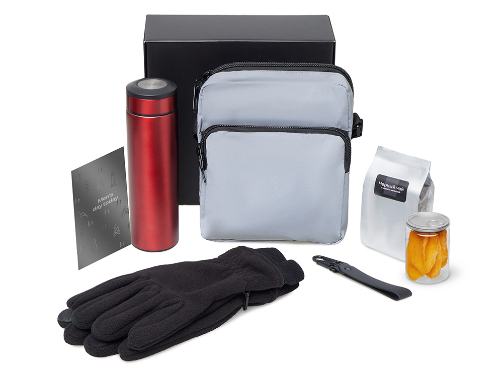 Подарочный набор Re:m. Step  с термосом, перчатками и сумкой (красный)  (Изображение 2)