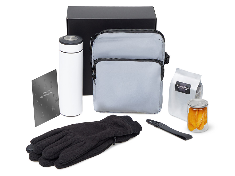 Подарочный набор Re:m. Step  с термосом, перчатками и сумкой (белый)  (Изображение 2)