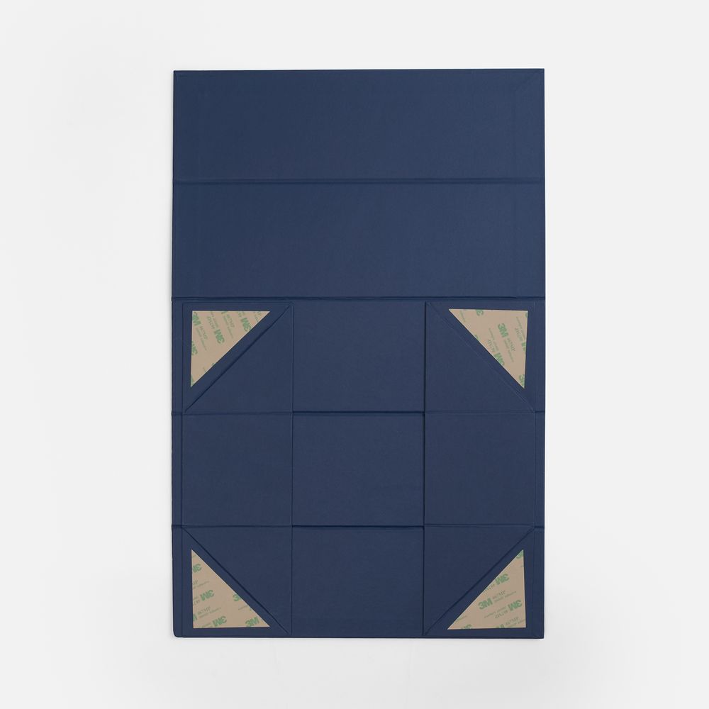 Коробка складная под бутылку Color Jacket Fold, темно-синяя (Изображение 4)