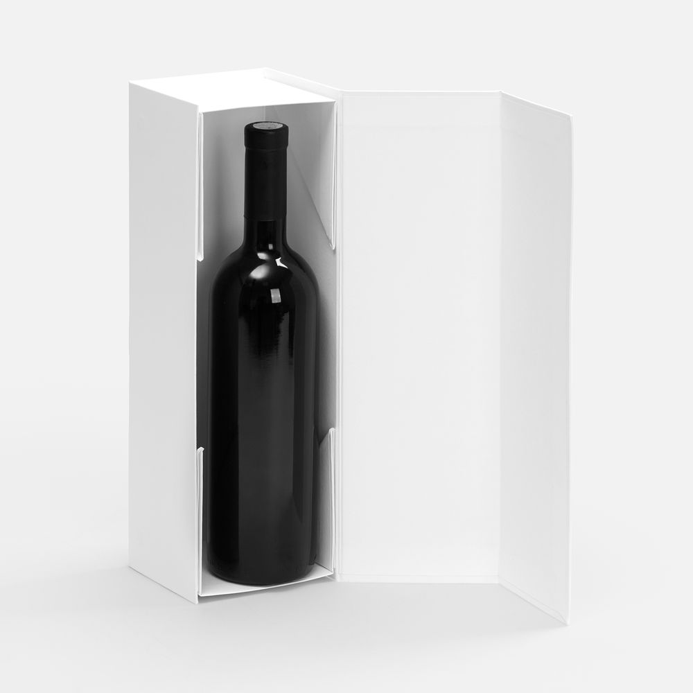 Коробка складная под бутылку Color Jacket Fold, белая (Изображение 2)