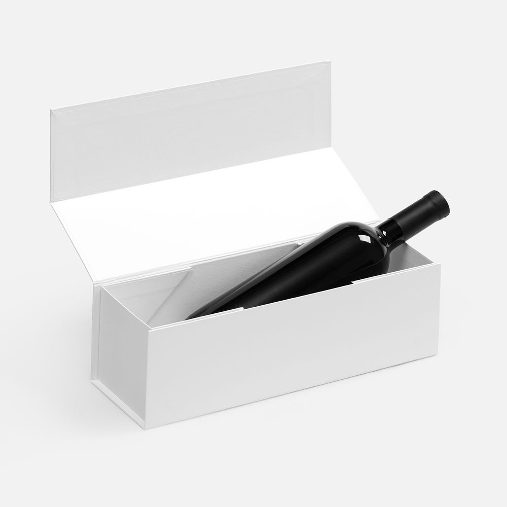 Коробка складная под бутылку Color Jacket Fold, белая (Изображение 3)