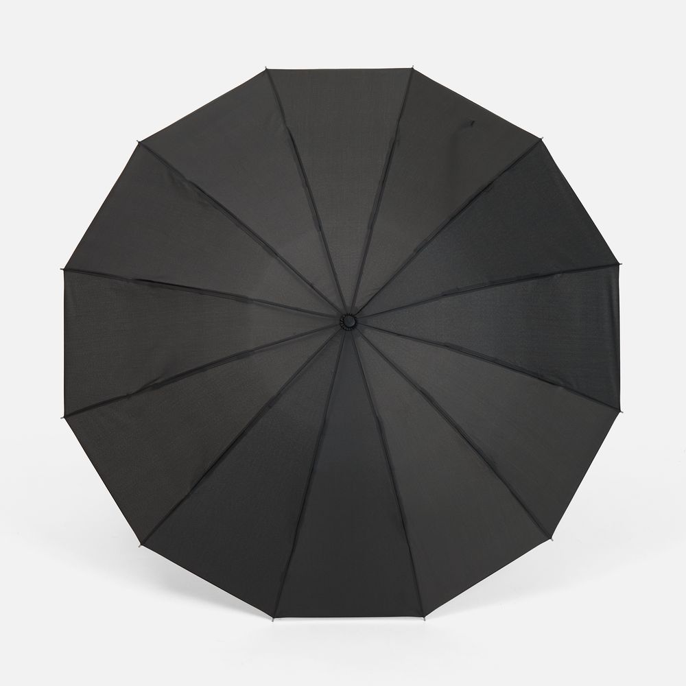 Зонт складной Skymate с УФ-защитой и ручкой-карабином, черный (Изображение 2)