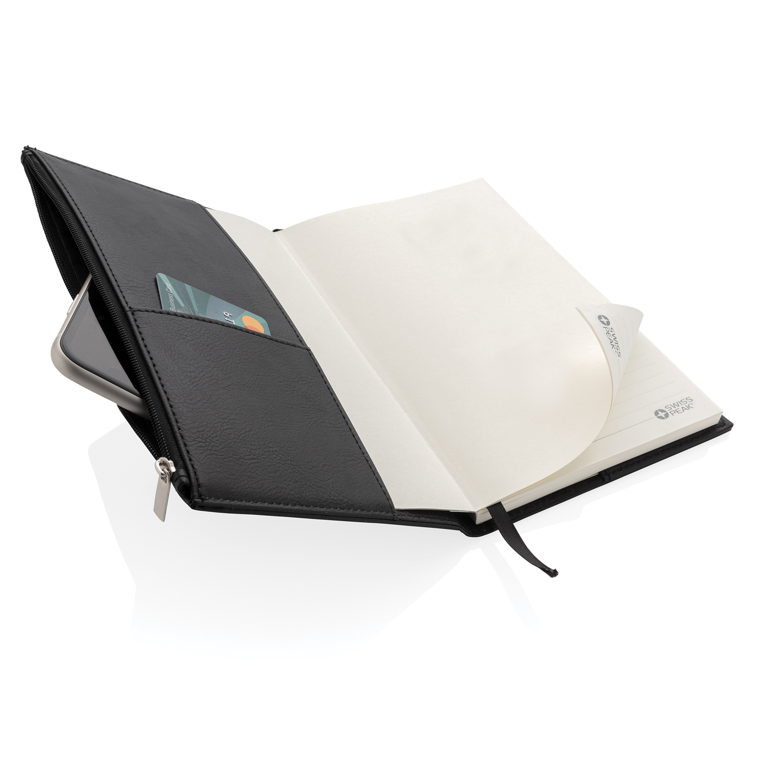 Блокнот Swiss Peak из PU с карманом на молнии, А5 (Изображение 7)