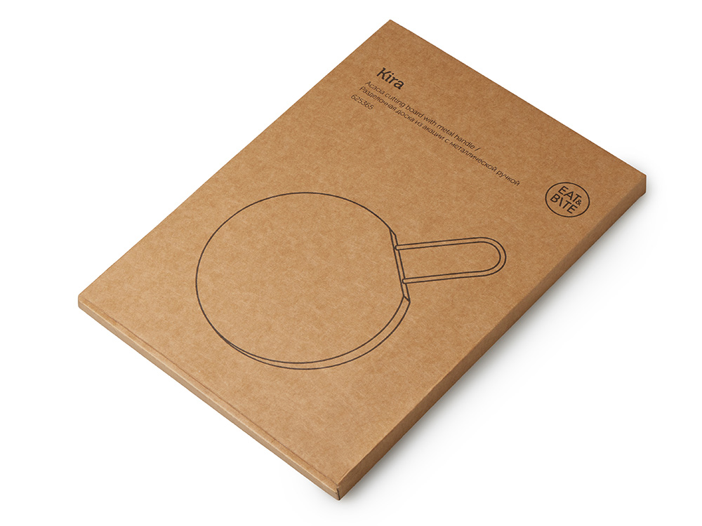 Деревянная круглая доска из акации с металлической ручкой Кира (Изображение 6)