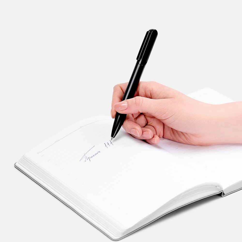 Ручка шариковая Lucenti с подсветкой логотипа, в футляре, черная (Изображение 3)