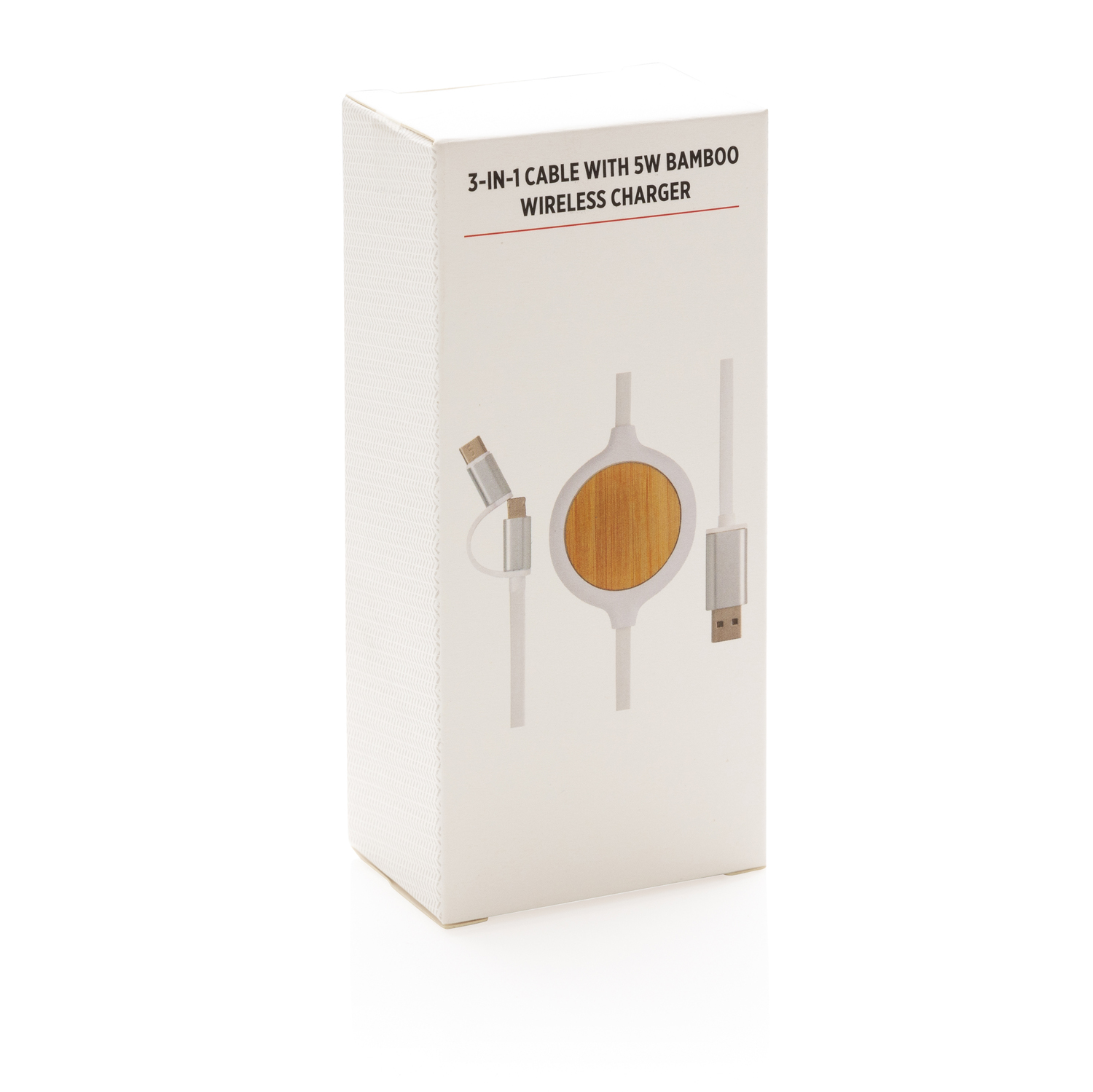 Кабель 3 в 1 с бамбуковой док-станцией для беспроводной зарядки, 5 Вт (Изображение 8)