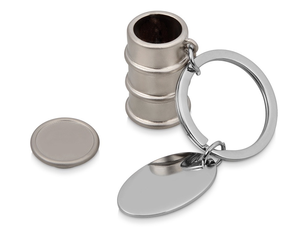 Брелок с шильдом с потайным отделением для витаминов, серебристый (Изображение 2)