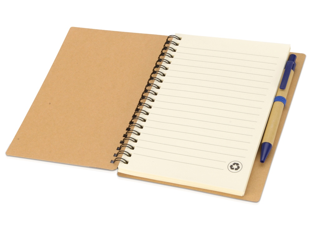 Блокнот Priestly с ручкой (темно-синий/темно-синий/натуральный)  (Изображение 2)