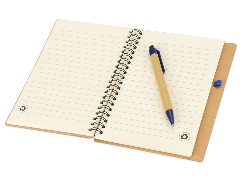 Блокнот Priestly с ручкой (темно-синий/темно-синий/натуральный)  (Изображение 3)