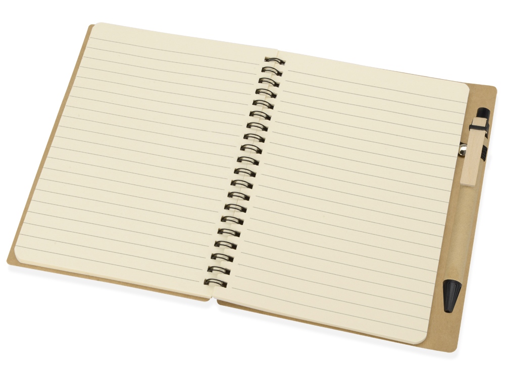 Блокнот Дейзи с ручкой, крафт/черный (Изображение 3)