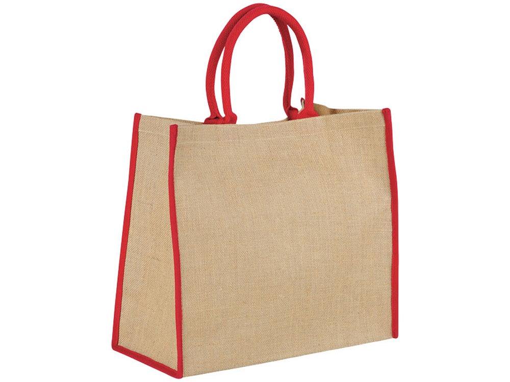 Сумка для покупок, 280 г/м2 (красный/натуральный) 