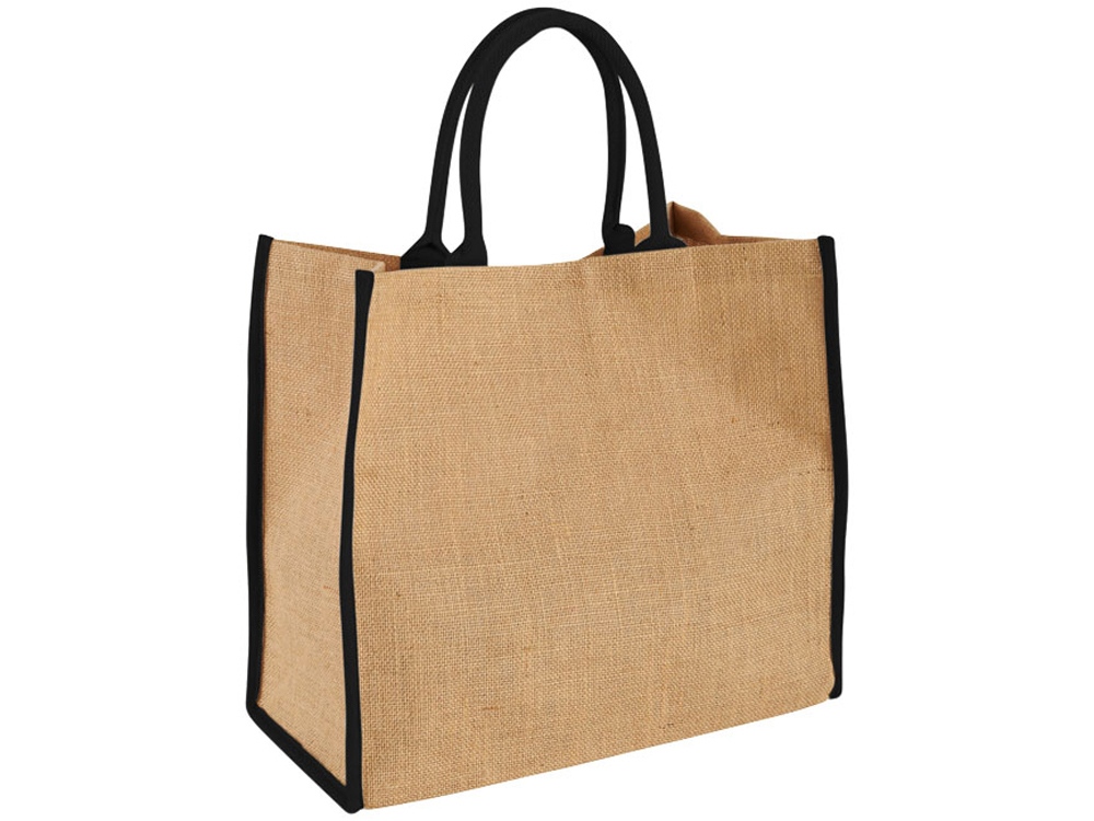 Сумка для покупок, 280 г/м2 (черный/натуральный) 