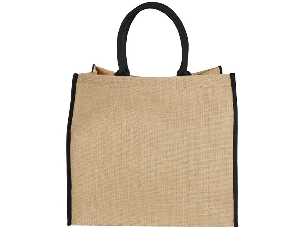 Сумка для покупок, 280 г/м2 (черный/натуральный)  (Изображение 2)