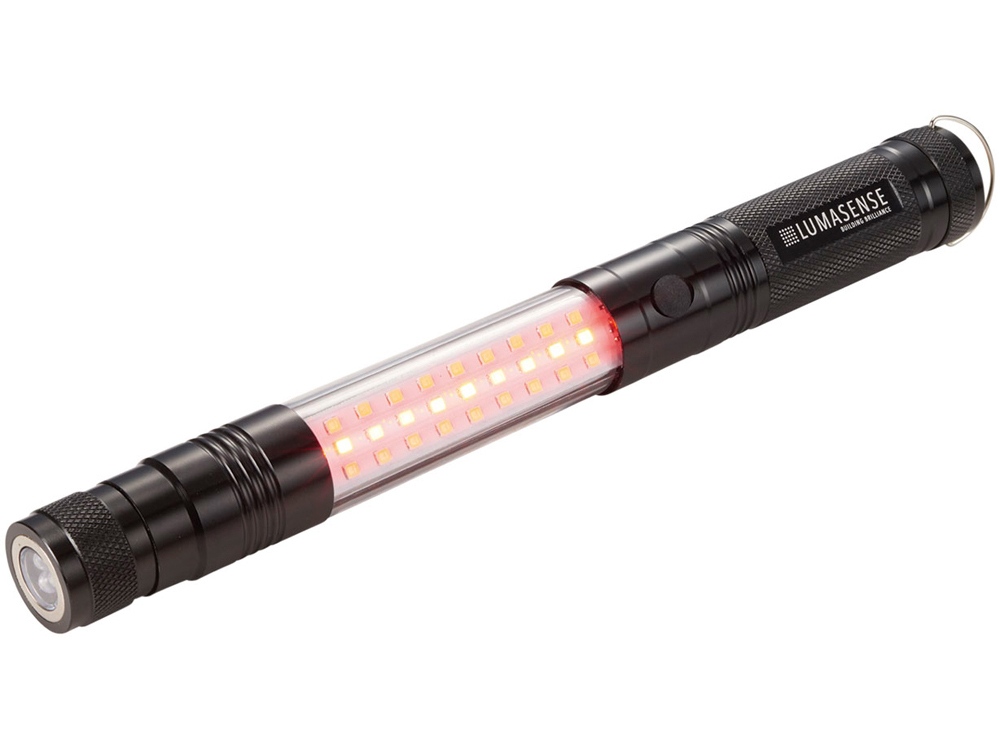 Телескопический фонарь с боковой лампой, черный (Изображение 2)