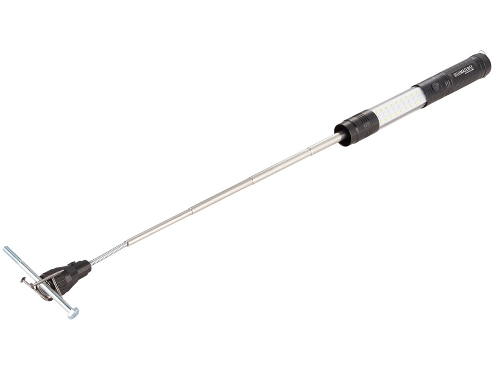 Телескопический фонарь с боковой лампой, черный (Изображение 3)