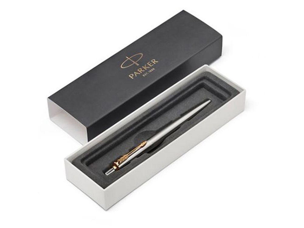 Ручка шариковая Parker Jotter Core Stainless Steel GT (золотистый/серебристый)  (Изображение 3)