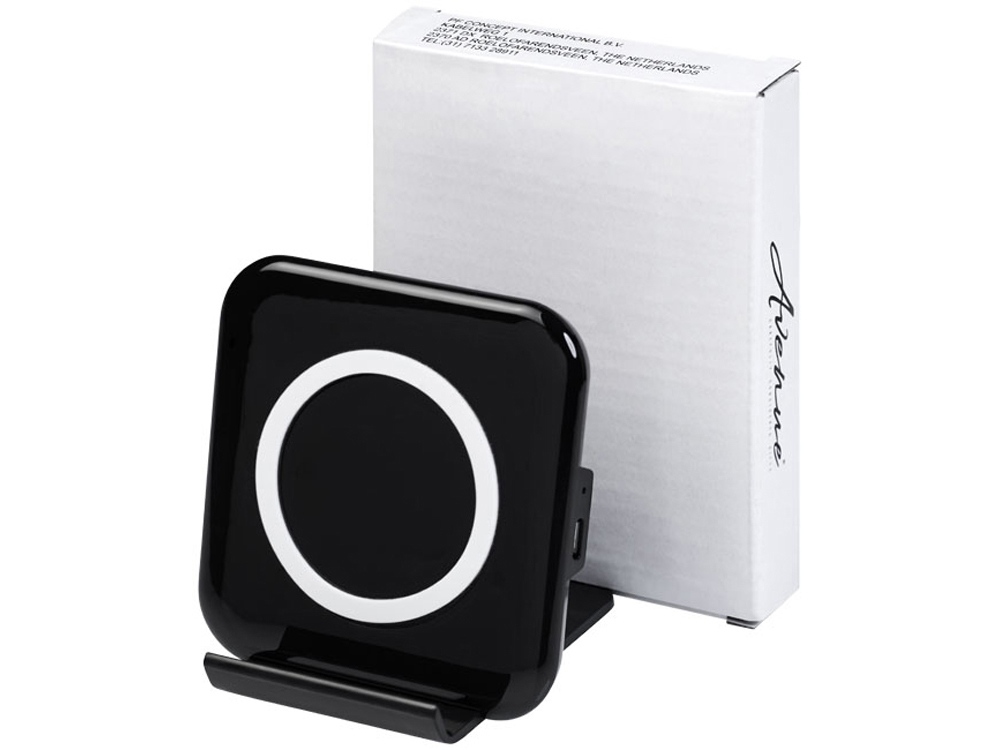 Беспроводное зарядное устройство-подставка для смартфона Catena (черный)  (Изображение 1)