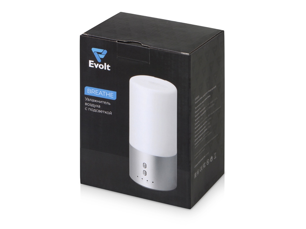 Увлажнитель воздуха с подсветкой Breathe, белый/серебристый (Изображение 4)