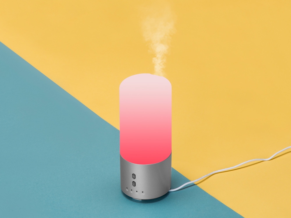 Увлажнитель воздуха с подсветкой Breathe, белый/серебристый (Изображение 5)