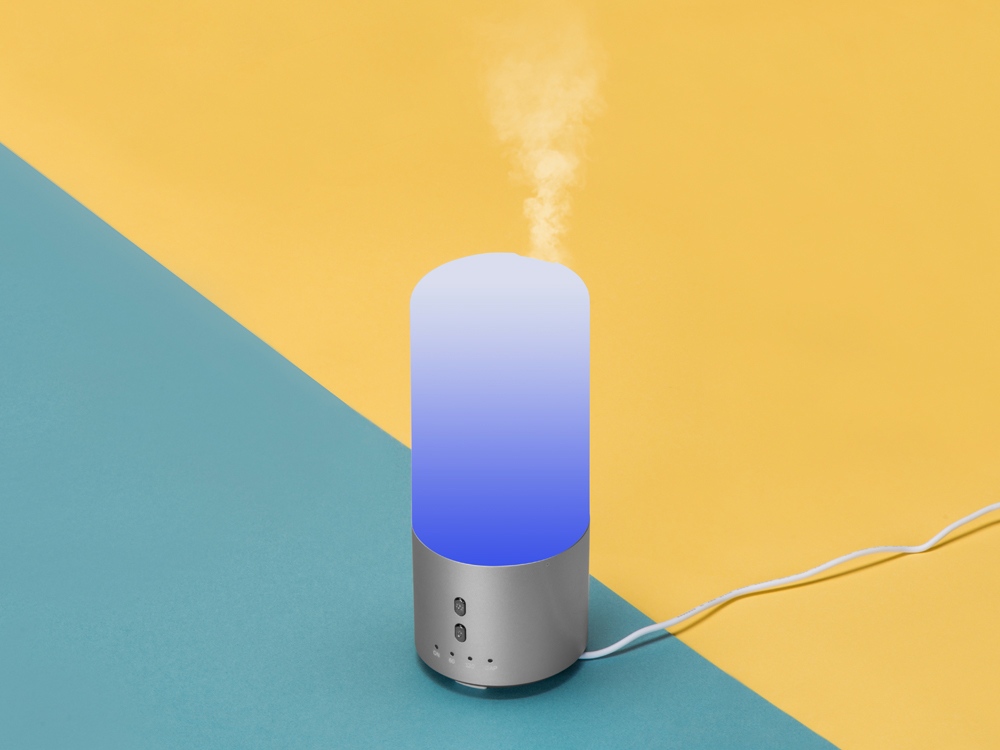 Увлажнитель воздуха с подсветкой Breathe, белый/серебристый (Изображение 9)