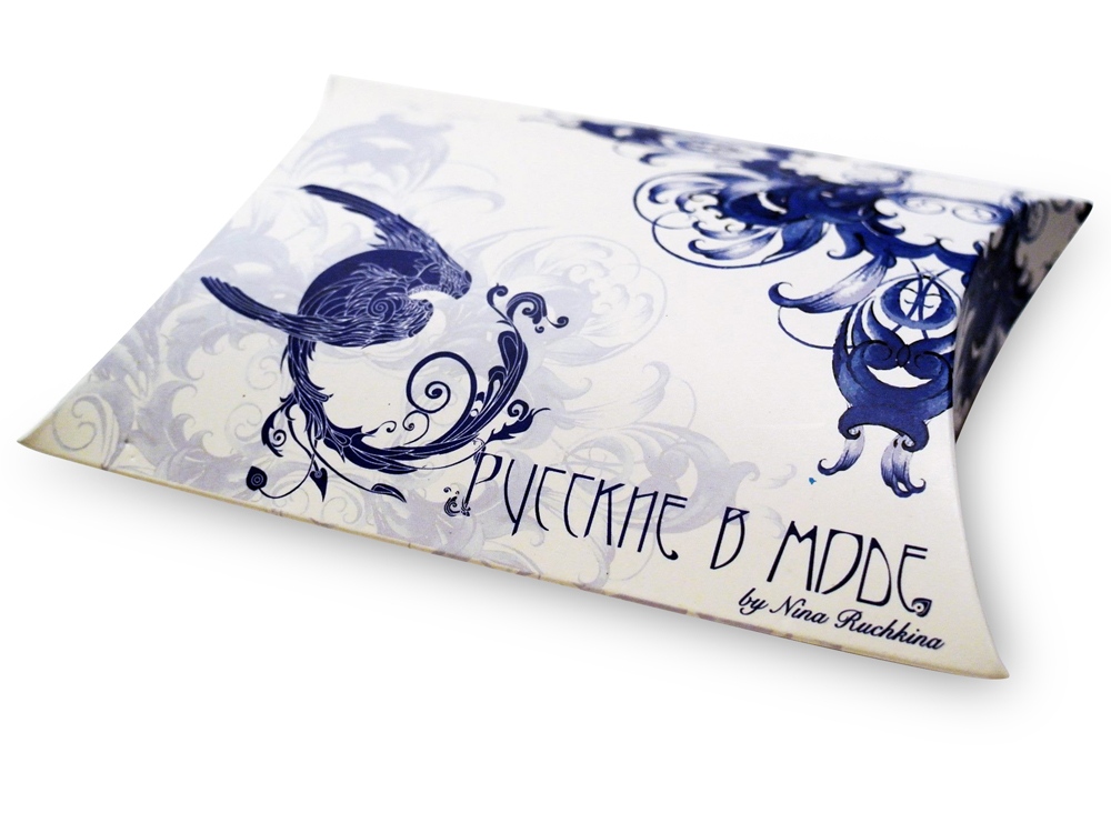 Русский платок в стиле Гжель (Изображение 4)