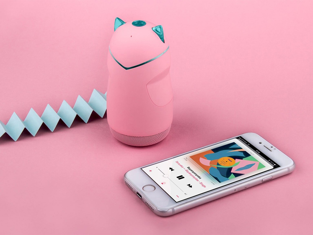 Портативная колонка TWS Mysound Kitty 3C (розовый)  (Изображение 7)