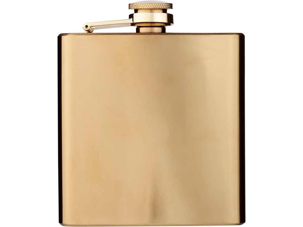 Золотистая плоская фляга Elixer объемом 175 мл, золотистый (Изображение 2)