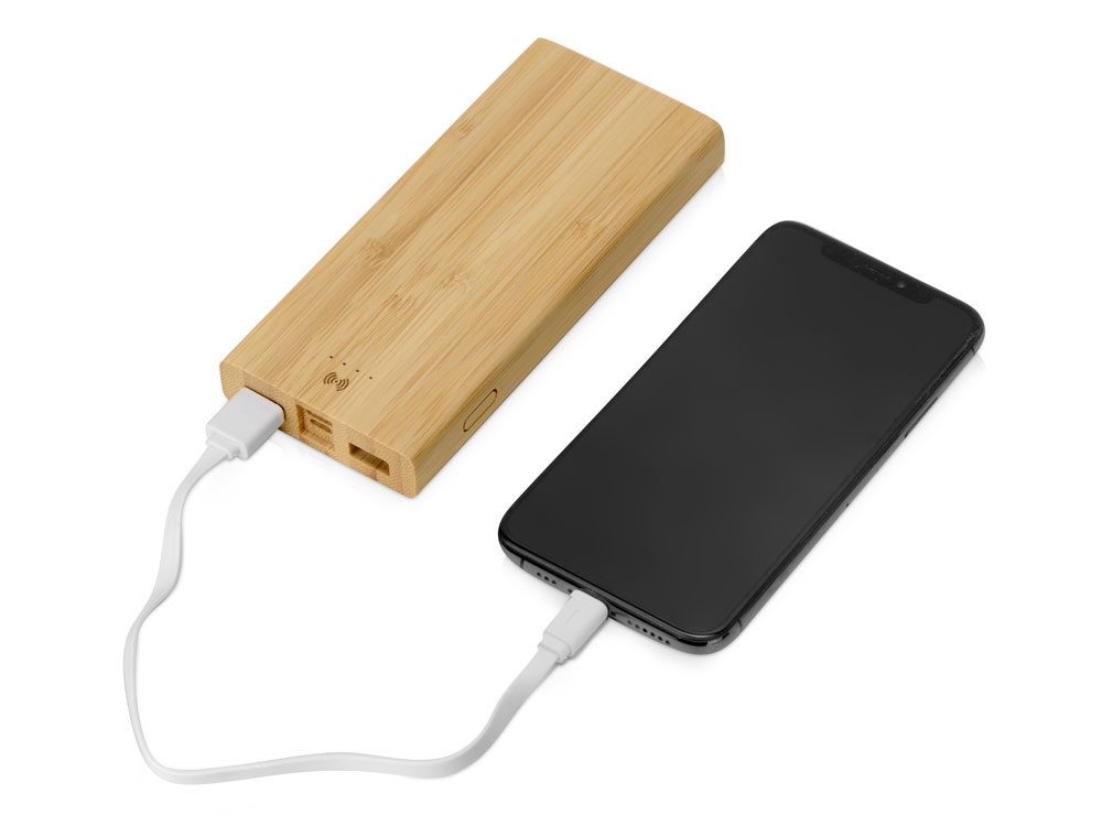 Внешний беспроводной аккумулятор из бамбука Bamboo Air, 10000 mAh (Изображение 2)