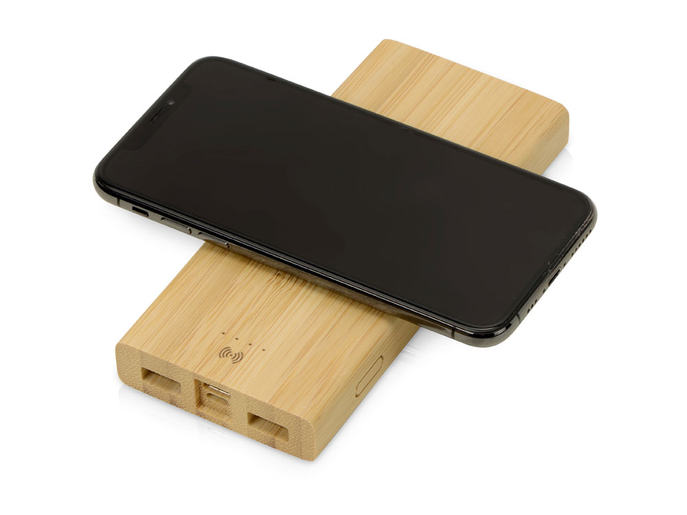Внешний беспроводной аккумулятор из бамбука Bamboo Air, 10000 mAh (Изображение 3)