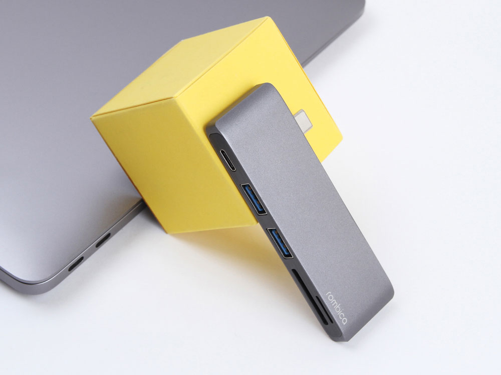 Сетевой USB адаптер/концентратор 5 в 1 Rombica Type-C M2, серый (Изображение 8)