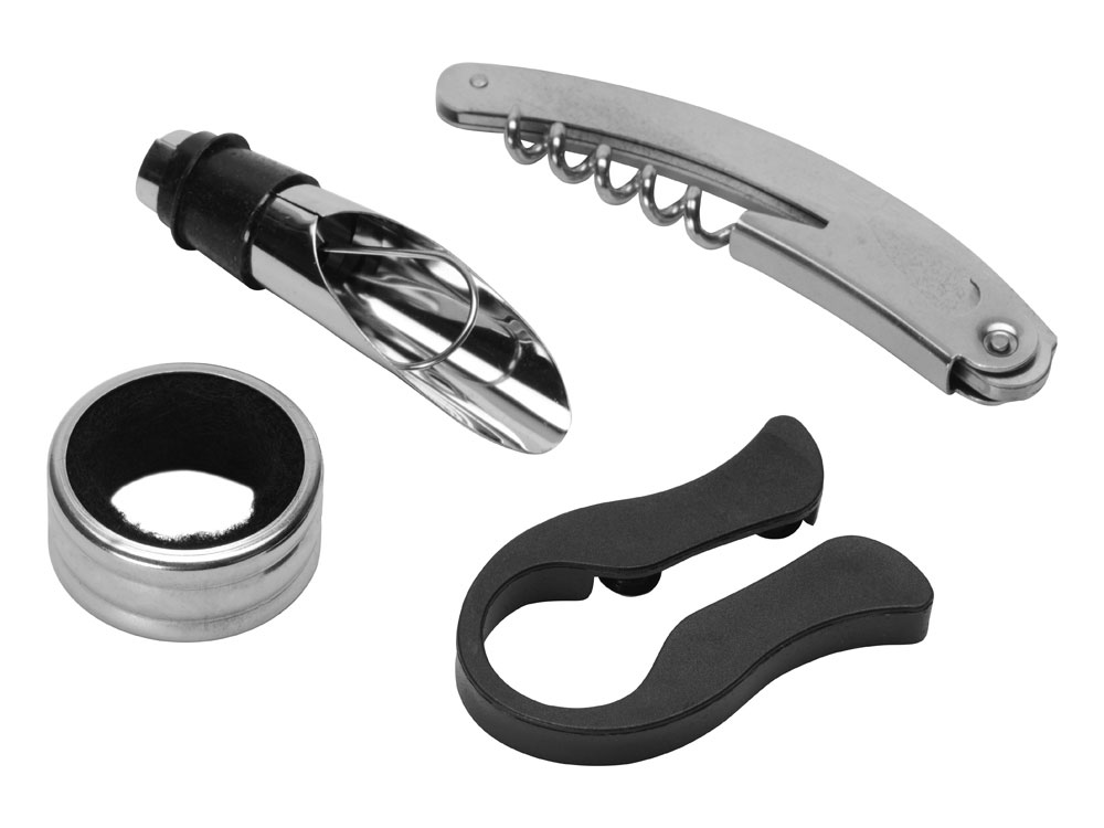 Набор аксессуаров для вина в подарочной коробке Fabrizio, коричневый (Изображение 4)