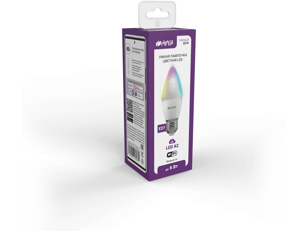 Умная лампочка HIPER IoT LED A2 RGB (Изображение 2)