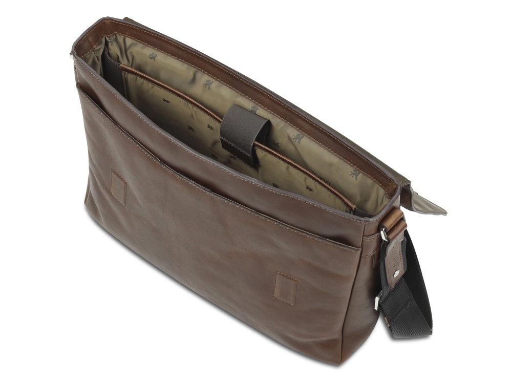 Сумка через плечо Mano Don Valentino, натуральная кожа в коричневом цвете, 36,5 х 30 х 8 см (Изображение 6)