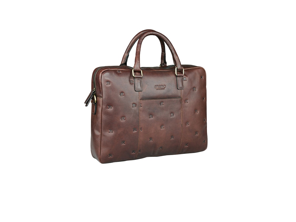 Сумка Mano Don Leon, натуральная кожа в коричневом цвете, 41 х 29,5 х 8,5 см (Изображение 3)