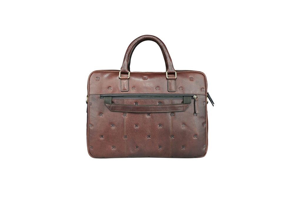 Сумка Mano Don Leon, натуральная кожа в коричневом цвете, 41 х 29,5 х 8,5 см (Изображение 4)